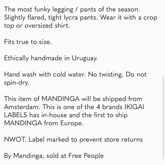 Free People Mandinga Otto Flared Legging Pants-Retro size XS - Picture 8 of 8